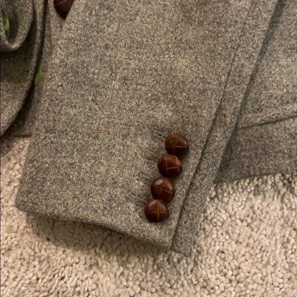 J. Crew Gray Blazer with Brown Buttons - Picture 5 of 9